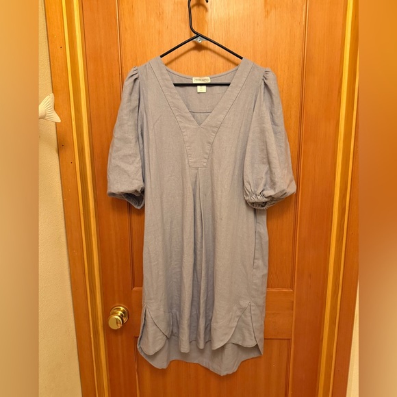 Cynthia Rowley Light Blue Mini Dress with Puff Sleeves - Picture 2 of 11